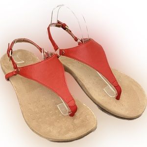 Womens Vionic Kirra Toe Post Sandal Coral SZ 9.5